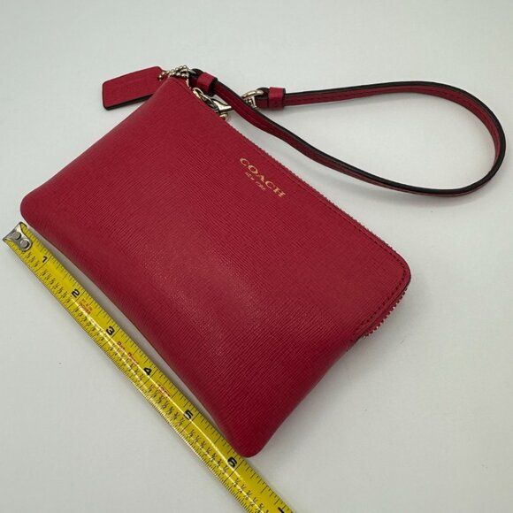 NWOT Coach Small Leather Wristlet - Pink Scarlet - Picture 12 of 13